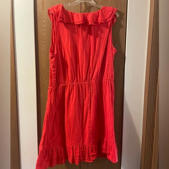 Old Navy Women’s Ruffle Dress, size XL, color: reddish orange - Picture 2 of 3